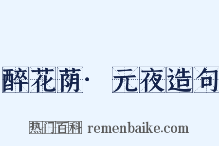 醉花荫·元夜造句是什么意思的图片